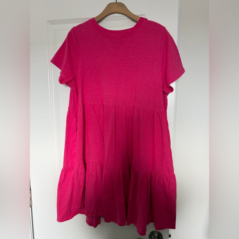 Old Navy Bright Pink Babydoll T-shirt Dress